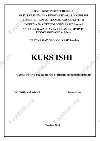 neft va gaz konlarini qidirishning geofizik usullari — DOCX