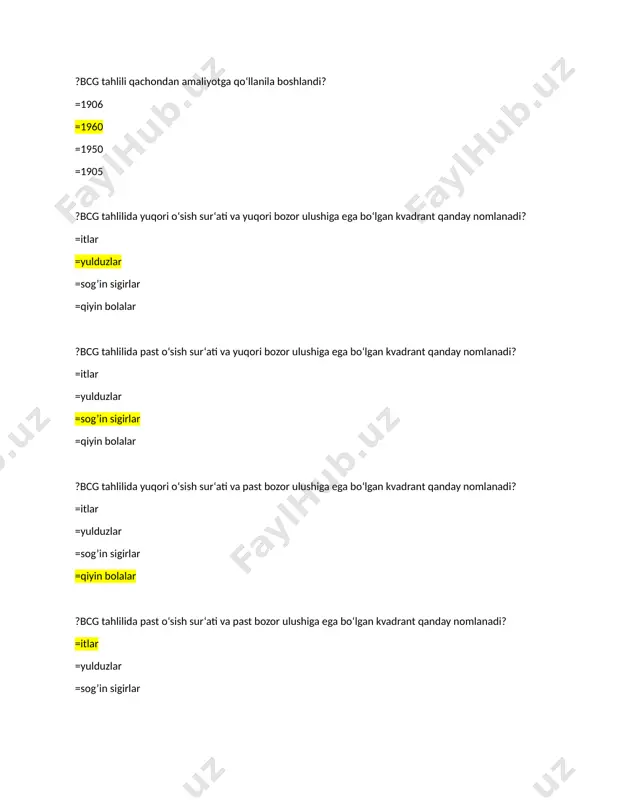 rishga qaratilgan tovarlar va xizmatlar =muayyan maqsadli auditoriyaga sotiladigan buyumlar va mahsulotlar =bozorda sotiladigan barcha narsalar =tovarlarni sotishning o'rtacha muddatli rejasi ?marketing strategiyasi .... =korxonaning ichki va tashqi muhitini bozor holatiga moslashtirish =uzoq muddatli istiqbolda ma'lum bir mahsulotni ishlab chiqarishning maqsadga muvofiqligini aniqlash =uzoq muddatli tovarlarni sotish rejasi =tovarlarni sotishning o'rtacha muddatli rejasi ?marketing makro muhiti ...... =iqtisodiy va siyosiy vaziyat, madaniyat holati, ekologiya, demografiya, huquq, fan va texnologiyaning rivojlanishi =xom-ashyo va mehnat resurslari bozoridagi xalqaro vaziyatlar =muayyan vaqt oralig'ida iste'molchilarning afzalligi =tovar sotish narxini shakllantirish ?segmentatsiya bu =xaridorlarni ma'lum bir belgilariga ko’ra guruhlarga bo'lish =tovarlarni sotishning eng oqilona sxemasi =tovarlarni sotish uchun geografik jihatdan qulay joyni aniqlash =tovarlarni reklama qilish va sotish usullari to'plami ?tovarlarning bozorga kirib borishi quyidagicha aniqlanadi ... tovar hayot sikli bosqichi bilan =reklama kampaniyasi bilan =talabni shakllantirish bilan =sotishni rag'batlantirish bilan ?marketingda tovarlar bozorida talab quyidagicha aniqlanadi: =iste'molchi to'lov qobiliyatiga bog’liq mahsulotga bo'lgan ehtiyoji bilan …