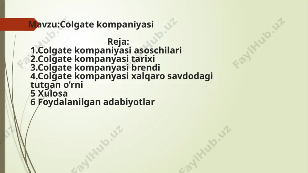 n qulaylik uchun tish pastasini qo'rg'oshin naychalariga solib qo'yish g'oyasini ilgari surdilar. amerikalik stomatolog vashington sheffild o'z o'g'li lucius (lucius) bilan birgalikda bugungi kunda ishlatiladiganlarga o'xshash qalay naychalarida tish pastasini sotishni boshladi. 1896 - yilda colgate makaron naychalarini ishlab chiqarishni ham yo'lga qo'ydi va ushbu ixtironing mualliflik huquqi egasiga aylandi. 1906-yilda jersi-siti shahrida ishlab chiqarish tashkil etildi, u erda kompaniyaning shtab-kvartirasi 1908 - yilda ko'chirildi. colgate & company 1928 -yilda palmolive bilan birlashdi. ushbu bitim natijasida hozirda colgate-palmolive-pet kompaniyasi deb ataladigan biznes kompaniyasi sanoatdagi eng yirik kompaniyalardan biriga aylandi: 1940 - yilga kelib, savdo hajmi 100 million dollardan oshdi. bu tarixda tish pastasi va sovun ishlab chiqaradigan birinchi transmilliy kompaniyalardan biri edi. yigirmanchi yillarda uning filiallari fransiya, avstraliya, buyuk britaniya, italiya, germaniya, meksika, keyin filippin, braziliya va argentinada ochildi. 1937 - yilda kompaniya janubiy afrikaning aksariyat qismida sho''ba korxonalarini ochdi. 1947-yilda kompaniya fab kir yuvish kukuni va ajax tozalash agenti …