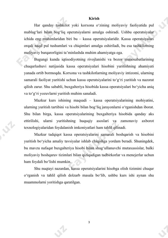 hkil etish toʻgʻrisidagi” yoʻriqnoma (oʻzr av tomonidan 10.10.2005-y. 1518-son bilan roʻyxatga olingan); “aholi bilan pulli hisob-kitoblarni amalga oshirishda fiskal xotiraga ega boʻlgan nazorat-kassa mashinalarini qoʻllash tartibi” toʻgʻrisida nizom (oʻzr vm 17.11.2011-y. 306-son qaroriga 1-ilova); “nazorat-kassa mashinalarining fiskal xotirasiga kiritilgan summalarni qaytarishni tartibi (oʻzr vm 17.11.2011-y. 306-son qarori bilan tasdiqlangan); “yuridik shaxslar tomonidan kassa operatsiyalarini amalga oshirish qoidalari” (oʻzr av tomonidan 22.06.2015-yilda 2687-son bilan roʻyxatga olingan). korxonalar uchun naqd pul mablagʻlari tushumining manbayi boʻlib, jismoniy shaxslar hisoblanadi, bankdan pul mablagʻlarini olish uchun prognoz qilinayotgan kvartaldan 30 kun oldin xizmat koʻrsatayotgan bankka oldindan har bir kvartal uchun prognoz qilingan kassa oboroti (rejalanayotgan naqd pul tushumi va sarflanishi) bilan kassa buyurtmanomasi oldindan tuzilib taqdim qilinadi. biroq, kassa buyurtmanomasida koʻrsatilgan summalar bank tomonidan beriladigan naqd pul chegarasi hisoblanmaydi. bank tomonidan naqd pul berilishi toʻlov hujjatida koʻrsatilgan maqsadlarda ularning depozit hisobvaraqlaridagi mablagʻlar doirasida amalga oshiriladi. bank tomonidan kelib tushadigan naqd pul mablagʻlaridan faqatgina olingan maqsadda …