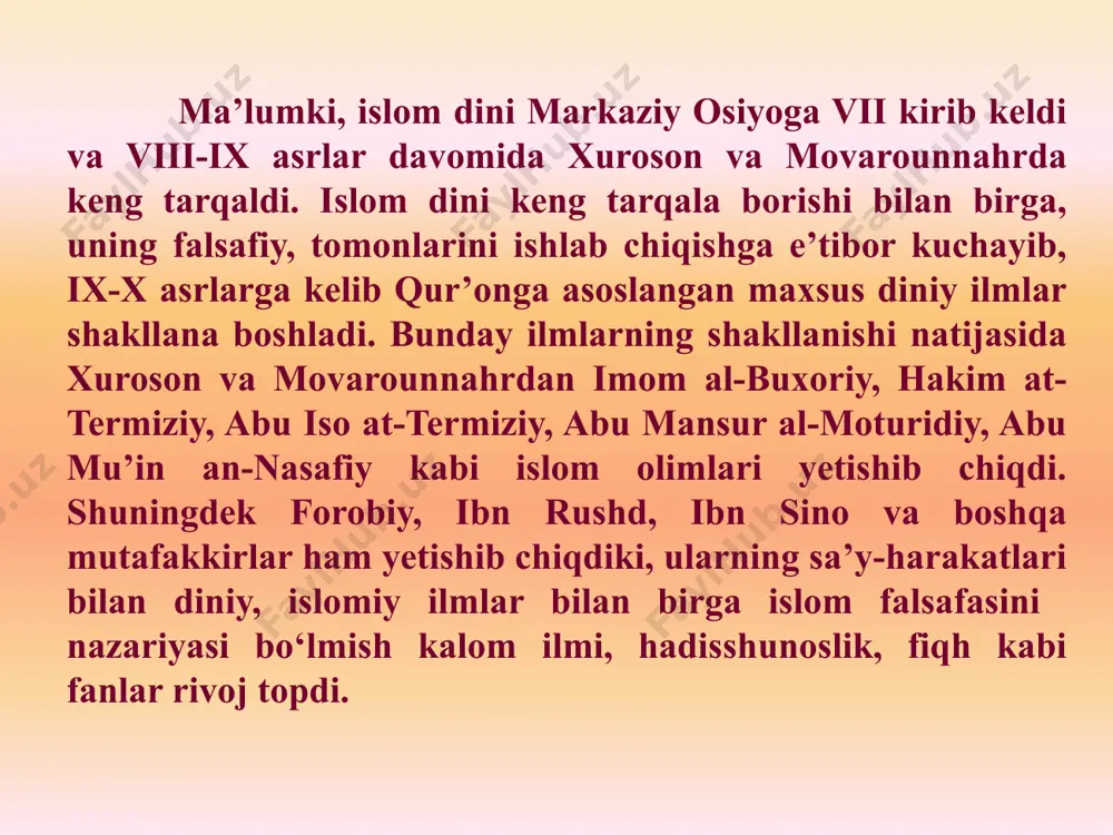 ataladi. shialikda imomat masalasi asosiy diniy ruknlardan hisoblanadi. imomat jamiyat manfaatlaridan emas, balki din ruknlaridan kelib chiqadi, deb e’tiqod qilinadi. imomlik (xalifalik) payg‘ambarlik kabi ilohiy mansab hisoblanib, alloh bandalari orasidan payg‘ambarlarini tanlab, ularni gunohlardan saqlagani va ularga ilmi ladun (alloh huzuridan berilgan ilm) bergani kabi xalifalarni ham shunday tanlaydi deyiladi. abu bakr, umar va usmonlar esa bu huquqni alidan zo‘rlik bilan tortib olishgan. alining xalifaligi payg‘ambar vafotining birinchi kunidan boshlangan, deb hisoblaydilar. islom diniga e’tiqot qiluvchilar orasida ahl as-sunna va-l-jamoa vakillari eng ko‘pchilikni tashkil etadi. ushbu oqim vakillari asosan to‘rtta mazhabga bo‘linadi: hanafiya xanbaliya molikiya shof’ea ushbu to‘rt mazhab egalari aqiyda borasida ikki maktabga ergashadilar. bular ash’ariya va moturidiya maktablaridir. ash’ariya islomdagi ahl as-sunna va-l-jamoa doirasidagi ikki yirik e’tiqodiy maktabning biridir. uning asoschisi basralik abu-l-hasan ali ibn ismoil al-ash’ariydir. ash’ariy ta’limotini asoslashda sunniylikdagi to‘rt mazhabning ikkisi – shofi’iya va molikiyaga suyanar edi. abu-l-hasan al-ash’ariy bu borada ko‘p asarlar tasnif etgan …