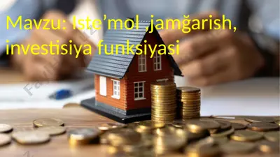 istemol, jamğarish, investitsiyafunksiyasi — PPTX