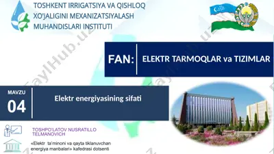 elektr tasiri energiyasi sifati — PPTX