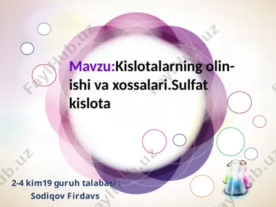 sulfat kislota — PPTX