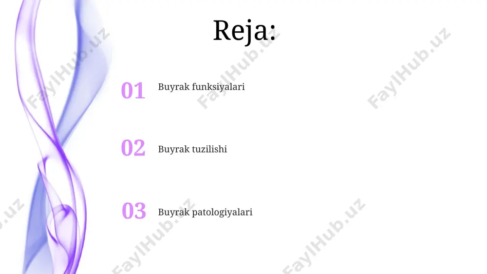chiqaradi. gipoksiya sharoitida buyraklar eritropoetin ishlab chiqarishini 1000% gacha oshirib, anemiya rivojlanishiga qarshi kurashadi. glomerulonefrit membranoproliferativ glomerulonefrit (mpgn) turli sabablarga ega bo'lib, i, ii va iii tiplarga bo'linadi va buyrak etishmovchiligiga olib kelishi mumkin. glomerulonefritda buyrak glomerulalarining yallig'lanishi natijasida 1-5 kun ichida proteinuriya, gematuriya va gipertenziya kabi alomatlar paydo bo'ladi. nefronning tuzilishi va funksiyasi nefron glomerulusdan, 20 ga yaqin kapillyarlar toʻplami boʻlib, bowman kapsulasida joylashgan va filtratsiya jarayonini amalga oshiradi. proksimal va distal buyrak naychalarining epiteliy hujayralari aktiv transport orqali glyukoza, aminokislotalar va boshqa muhim moddalarni qayta soʻrib oladi. glomerulyar filtratsiya glomerulyar filtrlanish jarayonida taxminan 125 ml/min suyuqlik buyrak kapillyarlaridan boumen kapsulasi bo'shlig'iga o'tadi, bu esa kuniga 180 litr filtrlangan suyuqlikni tashkil etadi. glomerulyar filtrlanish tezligi (gfr) kreatinin klirensi yordamida o'lchanadi va buyrak funksiyasining muhim ko'rsatkichidir; normal gfr qiymati 90-120 ml/min oralig'ida. buyraklarning d vitamini metabolizmidagi ishtiroki surunkali buyrak yetishmovchiligi d vitamini faol shaklining yetishmasligiga olib keladi, bu esa gipokalsemiya, …