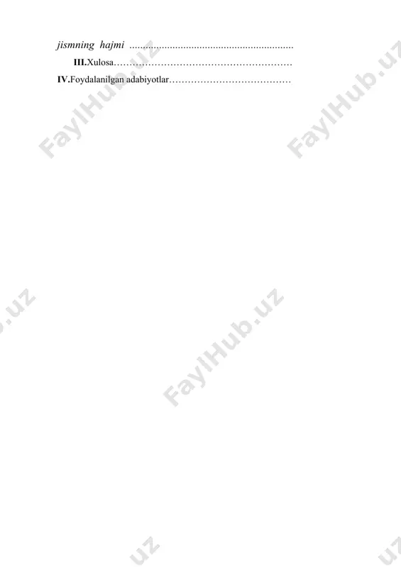 integralning yangi chegaralarini aniqlaymiz: va lardan va bulardan , demak, bundan, (7) ellips yuzini topishning umumiy fomulasi quyidagi ko`rinishda bo`ladi: (8) ikkita parbolaning kesishmasidan hosil bo`lgan figuraning yuzi va parabolalar y berilan. yuza va yuzalar m a ayirmasiga teng. berilgan paralar k s va nuqtalarda l kesishishadi. shuning uchun 0 n x (9) demak, izlangan yuza kvadratining uchdan bir qismidan iborat. sikloidaning yuzi va berilgan bo`lsa, y m (10) a demak, sikloidaning yuzi iborat ekan . 0 n a x qutb koordinatalarida yuzani topish sektor yoy, va nurlar bilan chegaralangan bo`lsin. bunday sektorning yuzi qutb koordinatalarida quyidagi formula yordamida topiladi: (11) bunda -qutb radiusi, -qutb radiusining o`q bilan tashkil qilgan burchagi, ya`ni qutb burchagi. arximed spirali birinchi o`ramining o`qi bilan chegaralangan qismining yuzi arximed spiralining birinchi o`rami nuqtadan (qutb markazidan) boshlanib, nuqtada tugagan bo`lsin. b 0 a a x c u holda, qutb burchaklari va bo`ladi. qutb radiusi (12) dan …