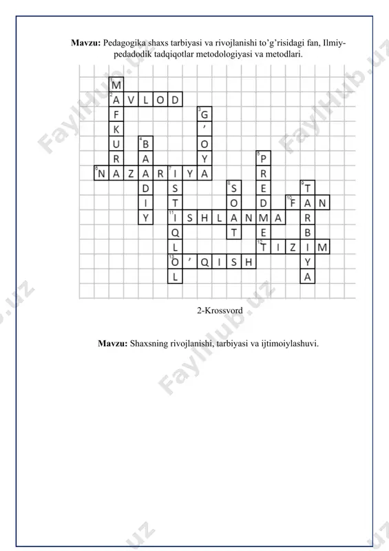 pedagogika faniga oid krossvordlar to'plami - Page 3