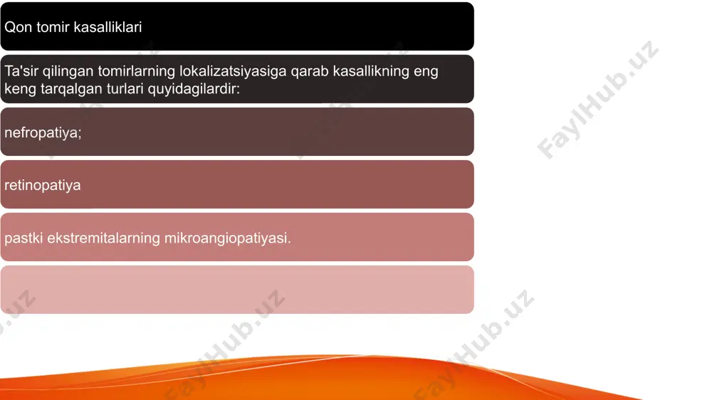 yuter tomografiya tekshiruvi buyurilishi mumkin. to'g'ri rasmni olish uchun bemorga ko'pincha kontrast modda yordamida bunday tekshiruvdan o'tish tavsiya etiladi, bu tasvirning ravshanligini oshiradi. siydikni umumiy tahlil qilishda nefropati bilan, ko'pincha jiddiy tashhis qo'yish uchun sabab bo'lgan o'zgarishlar tez-tez uchraydi. qandli diabetda mikroangiopatiyani davolash patologik jarayonning lokalizatsiyasiga bog'liq. retinopatiyaning boshlanishini, oyoq tomirlari yoki nefropatiya bilan bog'liq muammolarni to'xtatish juda qiyin, ammo ularning rivojlanishini biroz sekinlashtirish mumkin. tanadagi barcha qon tomir kasalliklarini davolashning asosiy tarkibiy qismlari qon shakarini maqsadli darajada ushlab turish va parhezga rioya qilishdir. busiz, biron bir mahalliy protsedura va yordamchi dori-darmonlar yordam bermaydi yoki doimiy natijaga olib kelmaydi. ko'zning to'r pardasida metabolik jarayonlar oqimini normallashtirish uchun bemorga ko'z tomchilari, vitaminlar va ko'z qovoqlarini yumshoq massaj qilish buyuriladi. bunday protseduralar muammoni to'liq bartaraf etmaydi, ammo uning rivojlanishini sekinlashtiradi. nefropatiya bilan parhezga rioya qilish, tuz va ko'p miqdordagi oqsildan voz kechish, qon bosimini nazorat qilish muhimdir. birgalikda gipertenziya bilan bemor antihipertenziv …