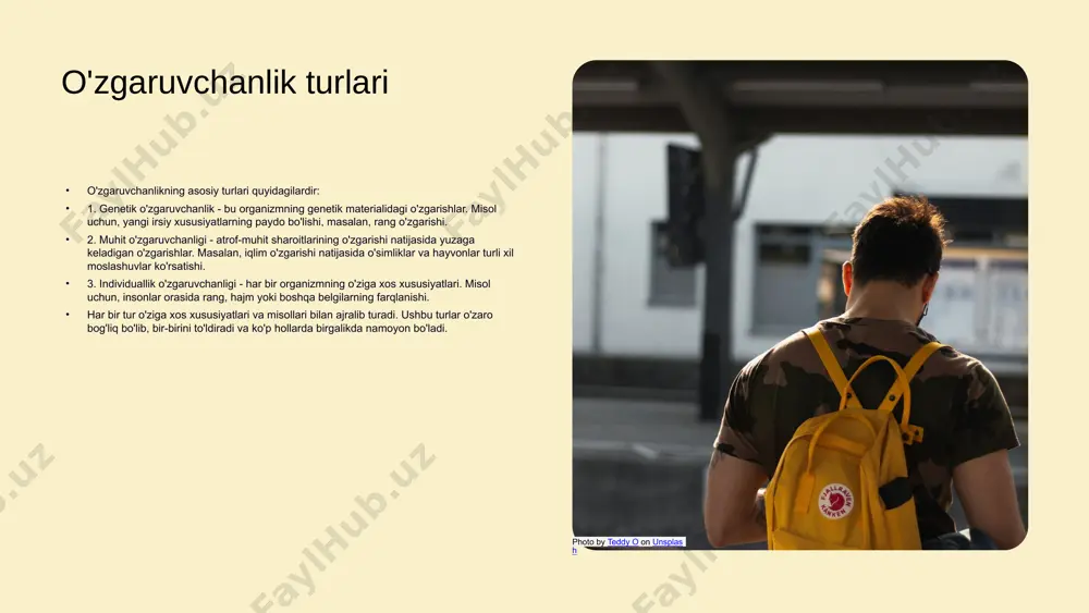 r ijtimoiy muammolarni kuchaytirishi va o'zgaruvchanlikni keltirib chiqarishi mumkin. photo by teddy o on unsplash o'zgaruvchanlik oqibatlari o'zgaruvchanlik jarayonlari ijobiy va salbiy oqibatlarga olib kelishi mumkin: - **ijobiy oqibatlar**: - iqtisodiy o'sish va yangi ish o'rinlari. - innovatsiyalar va texnologik taraqqiyot. - ijtimoiy rivojlanish va aholi farovonligi. - **salbiy oqibatlar**: - ishsizlik darajasining oshishi. - ijtimoiy beqarorlik va muammolar. - asossiz iqtisodiy qiyinchiliklar va inqirozlar. o'zgaruvchanlik ijtimoiy va iqtisodiy sohalarda ko'plab o'zgarishlarga sabab bo'ladi. masalan, iqtisodiy inqiroz davrida ko'plab korxonalar yopilishi va aholi o'rtasida ishsizlikning oshishi kuzatiladi. 2008-yilgi global moliyaviy inqiroz ko'plab mamlakatlarda iqtisodiy qiyinchiliklarga olib keldi. boshqa tomondan, texnologik taraqqiyot yangi imkoniyatlar yaratishi va ish o'rinlarini kengaytirishi mumkin. o'zgaruvchanlikning natijalarini yanada chuqurroq tushunish uchun, ijobiy va salbiy oqibatlar o'rtasidagi muvozanatni aniqlash muhimdir. o'zgaruvchanlik jarayonlarida inson omili insonning roli o'zgaruvchanlik jarayonlarida insonning roli juda muhimdir. insonlar o'z faoliyatlari va qarorlari orqali o'zgarishlarga sabab bo'lishadi. ular ijtimoiy, iqtisodiy va madaniy sohalarda …