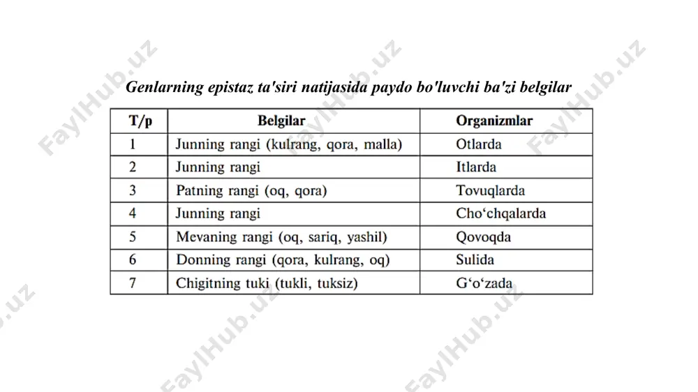 noallel genlarning ta’sirida belgilarning irsiylanishi (epistaz) - Page 2