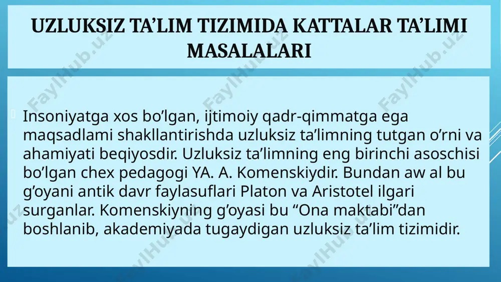 alamiz. savodxonlik – bu shaxsning ijtimoiy pedagogik tavsifidir, ushbu holat shaxsning o’quvchilik “rol”ini qabul qilishi, turmushdagi kerakli axborotlarni, belgi va komunikastiya (kodlar)ni to’laqonli anglashga yordam beradi. savodxonlik darajasi, jamiyatdagi u yoki bu axbototni qabul qilish bosqichini, tabiiy va ijtimoiy holatlarga moslashish shart-sharoitlarini aniqlab beradi. ming yillar davomida savodxonlik haqida gap ketganda, uni faqat o’qish va yozishni bilish degan tushuncha mavjud edi. xx asming ikkinchi yarmi va xxi asr boshlaridan, “ijtimoiy-iqtisodiy savodxonlik”, “siyosiy-xuquqiy savodxonlik”, “kompyuter savodxonligi”, “funksional savodxonlik” kabi bir qator yangi tushunchalar dunyoga kela boshladi. fan va texnika yuksak darajada rivojlangan hozirgi davrda ham, kattalar orasidagi “savodsizlik” muammosi o’qishni bilmaslikdan ko’ra ancha keng tarqalgan. yunesko bergan ma’lumotlarga ko’ra xxi asr boshlarida 900 million katta yoshlilar “savodsiz” ekanligi ma’ium bo’ldi. x x asm ing 90 yillarida “funksional savodsizlik” degan termin paydo bo’ldi. bu shuni ko’rsatadiki, jamiyatda bilimi sayoz, mahoratsiz, kasbiy ko’nikma va malakalari etarli darajada shakllanmagan odamlar soni va toifalari mavjud. …