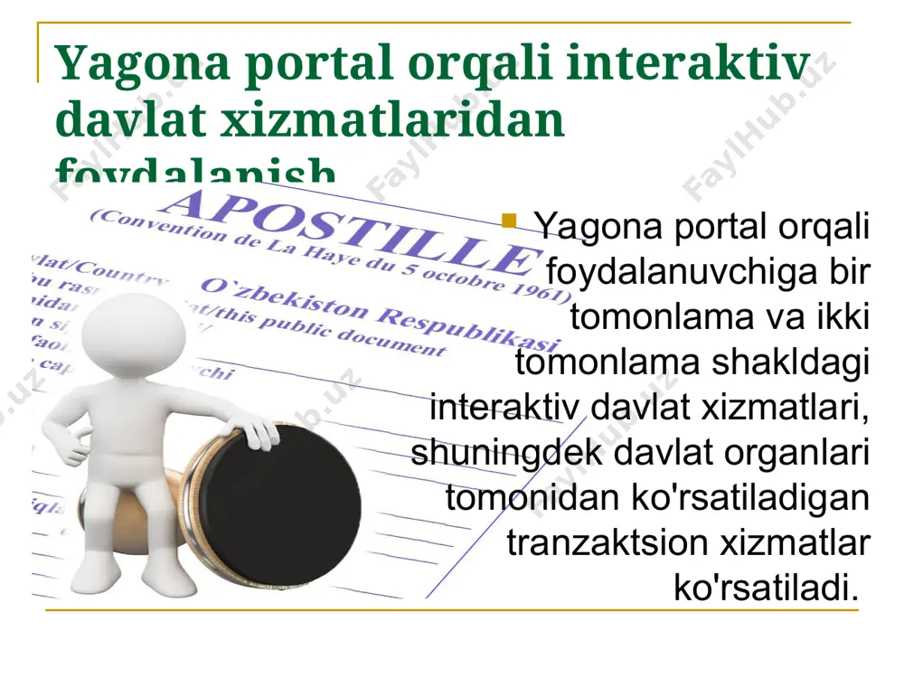alar; • kichik korxonalar. mikrokredit qaytarlishini ta`minlash: mikrokreditlar ta`minot va ishonch asosida beriladi. mulk garovi mikrokreditni ta`minlashning asosiy shakli bo`lib xizmat qiladi. har qanday mulk, shu jumladan buyumlar va «garov to`g`risida»gi o`zbekiston resrublikasi qonuniga muvofiq mulkiy huquqlar (talablar) garov predmeti bo`lishi mumkin. mikrokredit ta`minot qiymatining 80% dan ko`p bo`lmagan miqdorda ajratiladi. ta`minot sifatida quyidagilardan biri qabul qilinishi mumkin: • mol-mulk garovi yuqori likvidlikka ega bo`lgan qimmatli qog`ozlar • likvidli tovarlar, xorijiy valyuta va garov shaklida rasmiylashtiriladigan valyuta boyliklarining boshqa turlari; • benuqson to`lov qobiliyatli sub`yekt obro`siga ega bo`lgan yuridik shaxslar kafilligi: ishonchli mikrokreditdan foydalanish sharti • mikrokreditlar faqat qoniqarli kredit tarixiga ega bo`lgan va oldin olingan uchta kreditni o`z vaqtida to`lagan qarz oluvchilarga ishonch asosida berilishi mumkin. • kredit ishonch asosida berilganda bo`lajak to`lovlar bo`yicha ta`minlash sifatida qarz oluvchilar tomonidan kredit qiymatining 20 foizigacha miqdordagi summada majburiy jamg`ariladigan depozit joylashtiriladi, unga bank tomonidan foiz to`lovlari qo`shiladi. xizmatning sohaga tegishliligi tadbirkorlik. …