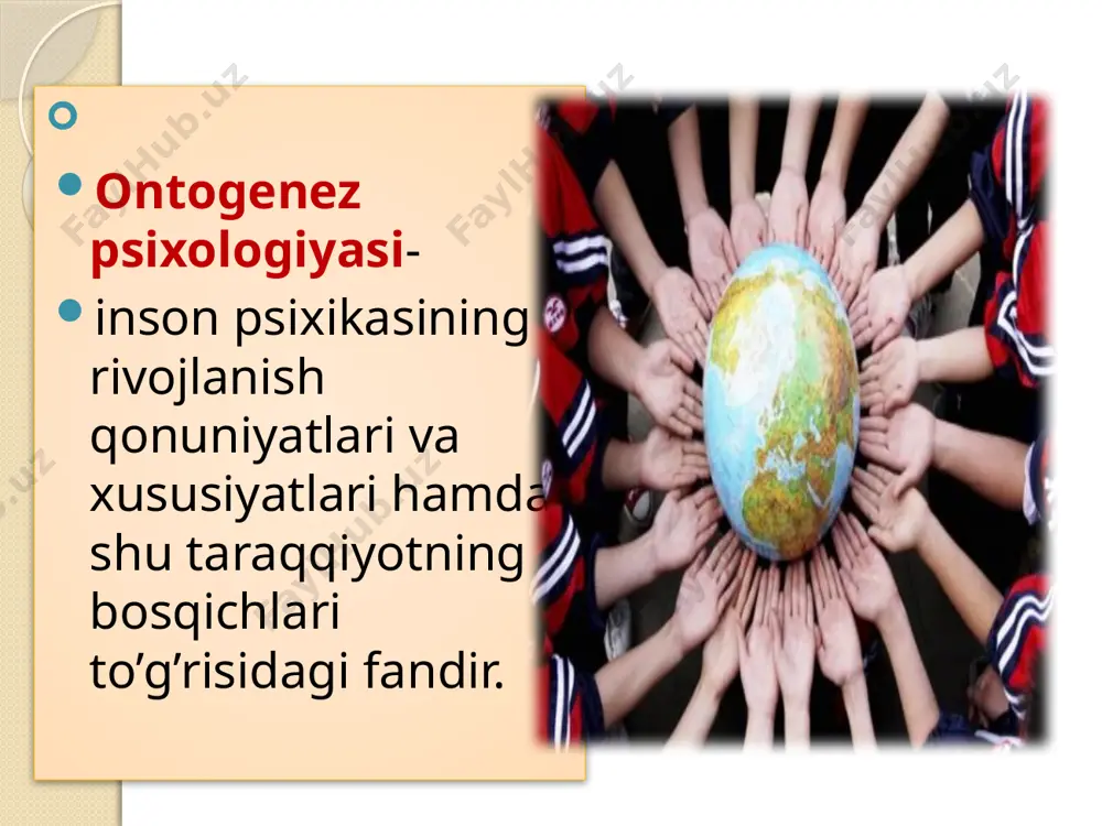 rimental ishlarni olib borishga puxta zamin hozirladi. i.m.sechenov, p.p.pavlov g’oyalariga asoslangan p.o.efrusi, n.e.ribakov, k.n.kornilov, p.p.blonskiy, l.s.vigotskiy va boshqa olimlar ontogenez psixologiyasi bo’yicha qimmatli tadqiqotlarni amalga oshirdilar va yangidan-yangi qonuniyatlarni yaratdilar. xix asr oxiri xx asr boshlarida g’arbiy yevropa mamlakatlari va aqshda ontogenez psixologiyasi va pedagogik psixologiya fanlarida ilmiy tadqiqotlarga asoslangan qator asarlar paydo bo’ldi. amerikalik psixolog u.djems “o’qituvchilar bilan psixologiya to’g’risida suhbat” (1902) asarida yosh davrining xususiyatlari haqidagi ilmiy va amaliy ahamiyatga ega bo’lgan ma’lumotlarni chuqur tahlil qildi. mazkur sohada tubdan farqlanuvchi g’oyalar, nazariyalar yuzaga keldi. masalan, amerikalik psixolog s.xoll (1844—1924) gekkelning evolyutsiya qonuniyatini psixologiyaga bevosita ko’chiradi. uning fikricha, “irsiyat” filogenezni ontogenezda takrorlaydi, xolos. fransuz psixologi e.dyurkgeym (1858—1917) o’sish — kishilarning his-tuyg’usini o’zlashtirish ekanini, shu boisdan, idrok qilingan tashqi fikrlar va emotsiyalar bolaning ruhiy faoliyatini ifodalashini, bola tajriba, an’ana, urf-odatlarni taqlid orqali egallashini, biologiyada irsiyat qanchalik ahamiyatli bo’lsa, taqlid ham jamiyatda shunday o’rin tutishini uqtiradi. e.dyurkgeymning fikricha, bola taqlid qilish …