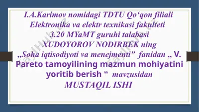 vilfredo pareto haqida ma'lumotlar — PPTX