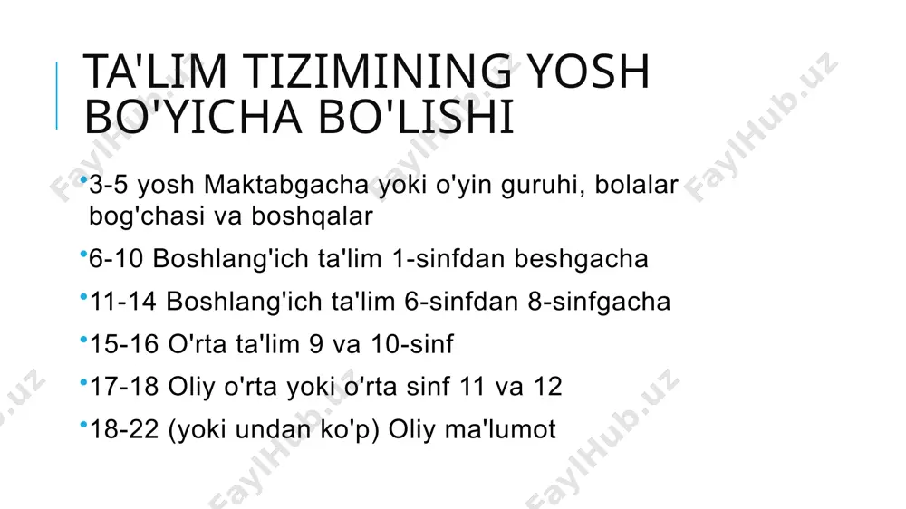 ta'limni moliyalash xitoyda ta’lim tizimi bir qancha manbalar hisobidan moliyalashtiriladi. moliyalashtirishning asosiy manbai davlat mablag'lari hisoblanadi. davlat mablag'lari byudjet va byudjetdan tashqari mablag'lardan iborat bo'lib, ularning asosiy qismini byudjet mablag'lari tashkil etadi. byudjet mablag'lari yoki ta'limga bo'lgan davlat xarajatlari ham ta'lim sektori, ham boshqa sohalar mablag'larini o'z ichiga oladi. byudjetdan tashqari jamg'armalarga mahalliy davlat hokimiyati organlari tomonidan olinadigan ta'lim uchun soliqlar, korxonalarning ta'lim fondlari va davlatga tegishli boshqa fondlar ajratmalar. ta'lim uchun qo'shimcha moliyaviy manbalarga o'quv to'lovlari, xayriya va mablag' to'plash kiradi. ta'lim uchun davlat mablag'laridan tashqari, xususiy tashkilotlar va jismoniy shaxslar ushbu tashkilotlar yoki shaxslar tomonidan boshqariladigan maktablarni moliyalashtirishning asosiy manbalari hisoblanadi. xitoy 2017-yilda ta’limga qariyb 4,3 trillion yuan (675,3 milliard dollar) sarfladi. ta'lim vazirligi tomonidan e'lon qilingan dastlabki statistik ma'lumotlarga ko'ra, 2016 yilga nisbatan 9,43 foizga o'sdi. e’tiboringiz uchun rahmat image2.png image3.jpg image4.png image5.jpg image6.png image7.jpg image8.png image9.jpg image10.png image11.jpg image12.png image13.jpg image14.png image15.jpg image16.png image17.jpg image18.png image19.jpg …