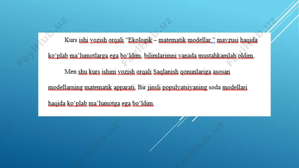 taqdimot ishi "ekologik — matematik modellar" - Page 4