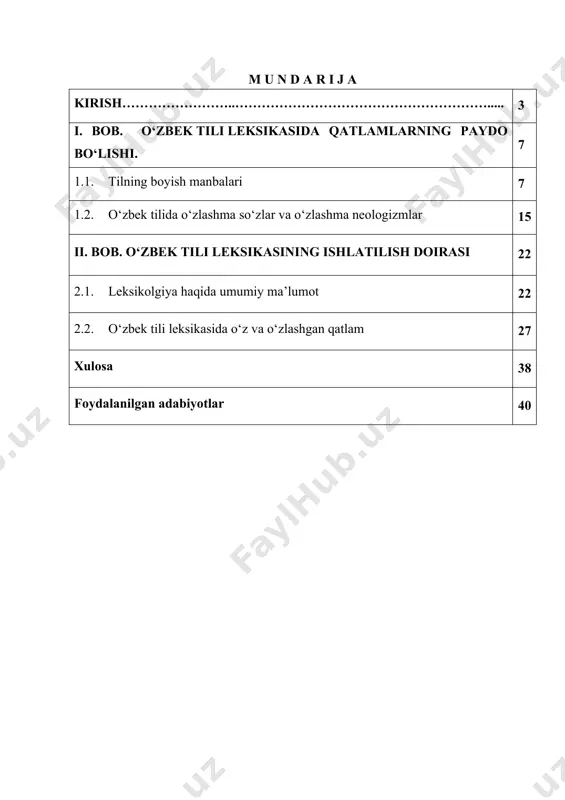 iya sohasida ham qadimdan shug‘ullanib kelgan. shunga qaramasdan so‘zlarning morfologik tuzilishi, xususan lug‘at tarkibidagi so‘zlarni turkumlarga ajratish hozirga qadar o‘z yechimini topgan emas. o‘zbek tilshunosligida keyingi yillarda so‘zlarni turkumlarga ajratish sohasida diqqatga sazovor yangicha ilmiy qarashlar yuzaga kelmoqda, ammo zamonaviy tilshunoslikda so‘zlarni turkumlarga ajratishdagi yangicha qarashlar ham turli tuman bahslarga sabab bo‘lmoqda. bular qatoriga taqlidiy so‘zlarning mustaqil so‘z turkumi sifatida talqin etlishi undov, modal so‘zlarning so‘z-gap deb yuritilishi kabilarni ko‘rsatish mumkin. hozirgi o‘zbek tilshunosligida uning barcha sohalari bo‘yicha, ayniqsa, leksikologiya yuzasidan yirik va jiddiy tadqiqot ishlari amalga oshirilgan. shunga qaramasdan, bu sohaning barcha muammolari tugal hal etilgan deb bo‘lmaydi. o‘zbek tili lug‘at tarkibidagi o‘zlashma neologizmlar shu vaqtga qadar to‘liq o‘rganilgan emas. s.i.ojegovning e’tirof etishicha, leksika tilning boshqa sathlariga qaraganda murakkab va ko‘p qirralidir. uning vazifasi, bir tomondan,jamiyat nafas olayotgan borliqni barcha murakkabliklari bilan in’ikos etish bo‘lsa, ikkinchi tomondan, leksik, semantik, uslubiy-sinonimik so‘z yasash va shuning kabi bir qator hodisalarning murakkab …