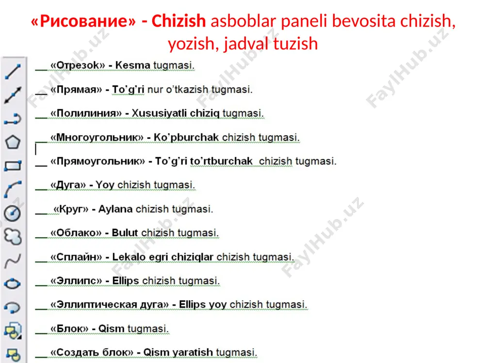 autocad dasturining chizish buyruqlari va ularning vazifalari - Page 3