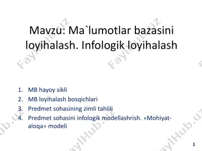 mb loyihalash bosqichlari — PPTX