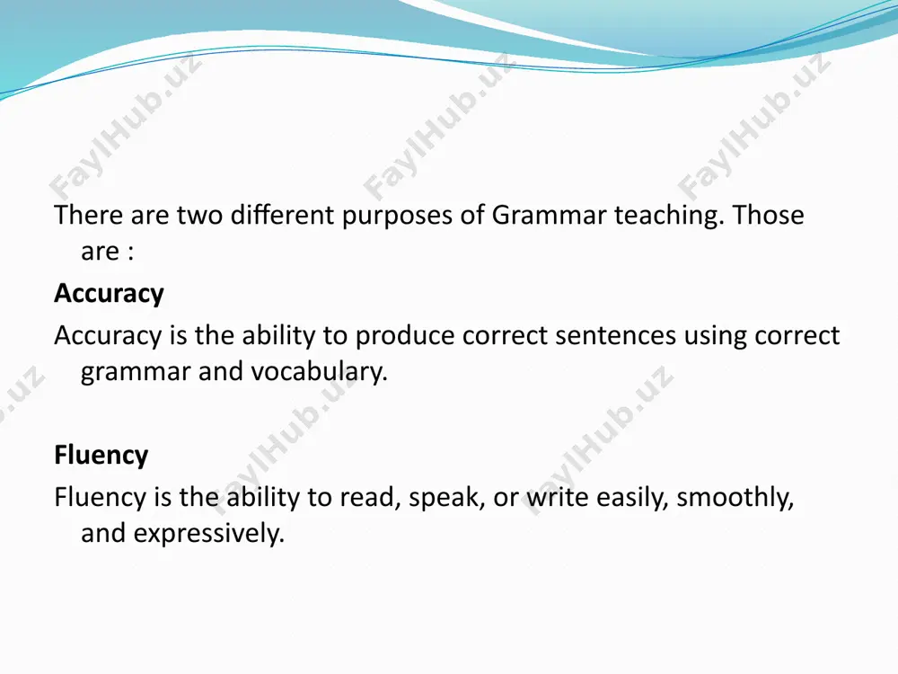 ts with a general rule or principle and then moves to specific examples or applications. in language learning, this means that the teacher introduces a grammar rule or concept first and then provides examples to illustrate how the rule works. this is often referred to as a top-down approach. example in grammar: rule: "to form the past simple tense of regular verbs, add -ed to the base verb." the teacher gives the rule, then provides examples such as "worked," "played," "studied." students practice by transforming verbs into the past tense. 4. inductive approach: the inductive approach, on the other hand, encourages students to discover rules for themselves by examining specific examples first. in language learning, this means that students are presented with examples of language use (like sentences or dialogues) and are guided to infer the underlying rule or principle. example in grammar: students might be given sentences such as: …