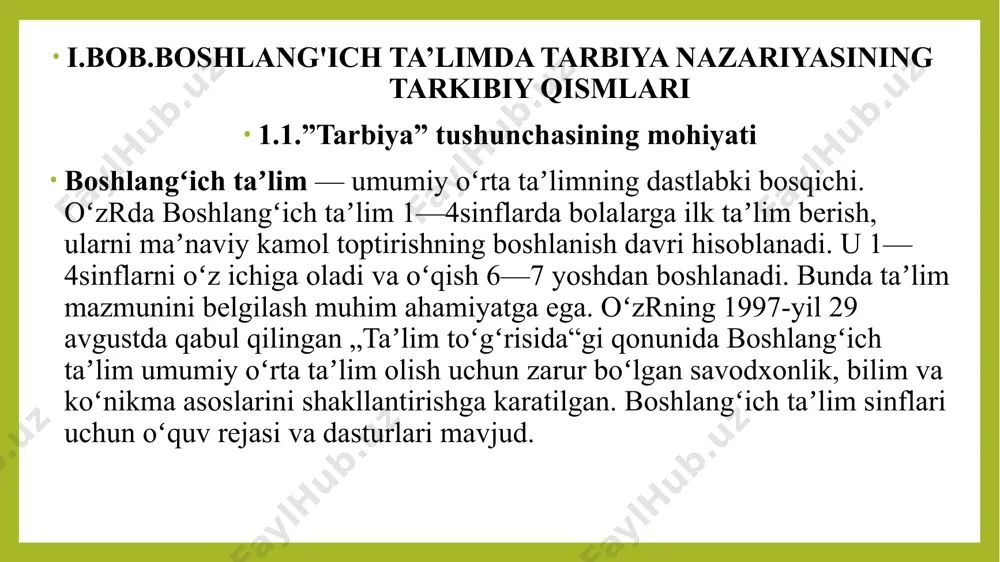 ngi barcha tajribalarini umumlashtirdi foydalanilgan adabiyotlar 1. mirziyoyev sh.m. buyuk kelajagimizni mard va oliyjanob xalqimiz bilan birga quramiz - toshkent, “o‘zbekxston", 2017 - 64 b. 2. 0 ‘zbekiston respublikasi prezidentining “0 ‘zbekiston respublikasini yanada rivojlantirish bo'yicha harakatlar strategiyasi to g risida ’gi farmoni. o 'zbekiston respublikasi qonun hujjatlari to p lam i. - т., 2017.39-b. 3. абрамова г.с. практическая психология. учебник для сту дентов вузов. - изд., 6-е., перераб. и доп.,- м.: академический проект, 2001 -4 8 0 с. 4. абрамова г.с. возрастная психология. у чебник для студентов вузов. - изд., 6-е., перераб. и доп.,- м.: академический проект, 2001,- 704 e’tiboringiz uchun rahmat! /docprops/thumbnail.jpeg