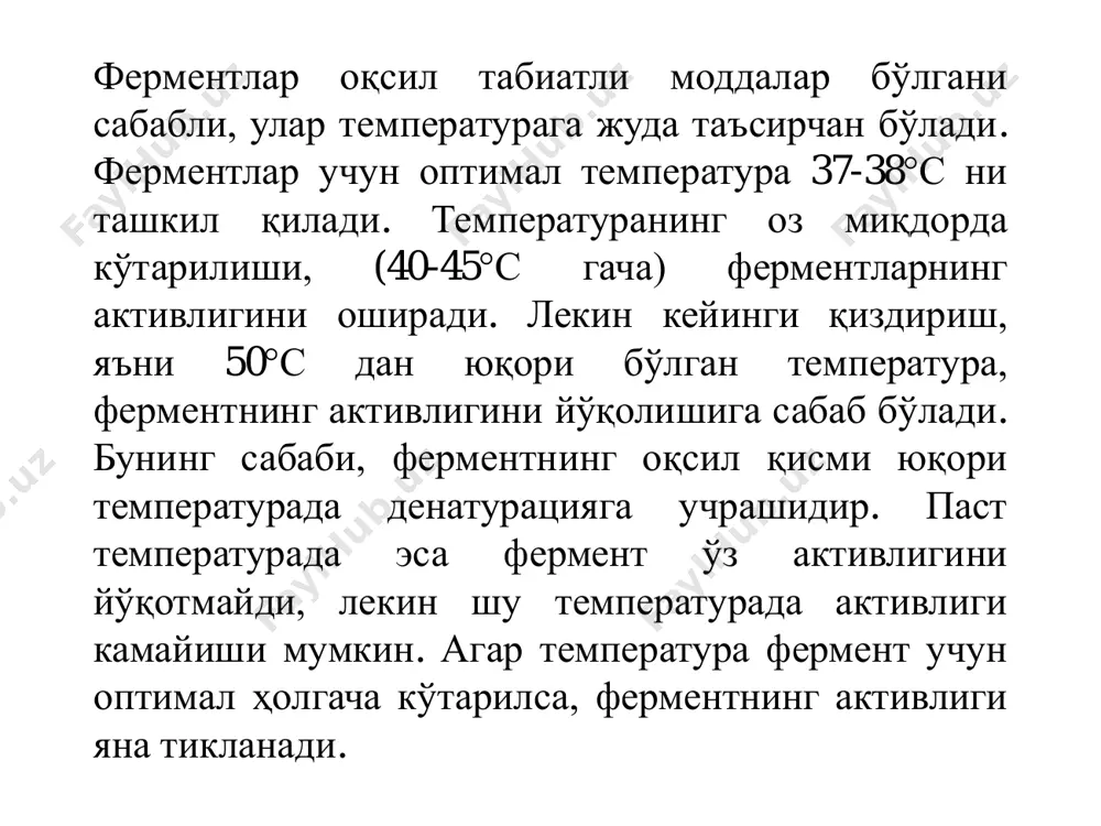 haroratning ferment aktivligiga ta'siri - Page 2