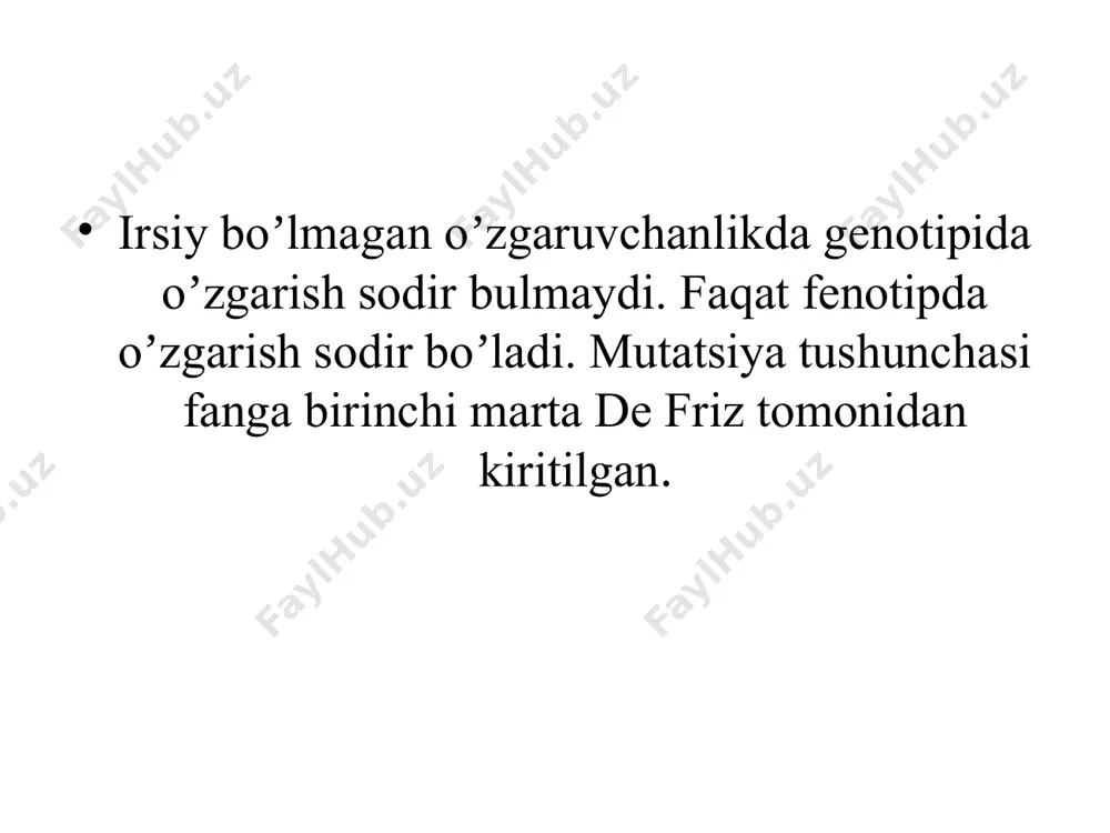 kerak. agar ikkala uzilish ham xromosomaning bir tomonida boʼlsa, bunday uzilish natijasida xromosomaning shakli oʼzgarmaydi, chunki sentromera oʼz joyida qoladi. bunday inversiyani paratsentrik inversiya deyiladi. deletsiya-xromosomada boʼlgan bitta yoki ikkita uzilish natijasida shu xromosomaning biror bir qismining tushib qolishi yaʼni yoʼqolishi. faqat bitta uzilishdan xromosomaning oxirgi qismida hosil boʼlgan deletsiya oddiy deletsiya deyiladi. ikkita uzilish natijasida hosil boʼlgan deletsiyaga interstitsial deletsiya deyiladi. agar deletsiya xromosomaning ikkala xromosomasida ham bir xil joyining uzilishidan hosil boʼlgan deletsiya izoxromatid deyiladi. bitta xromosomaning oʼzida boʼladigan qayta qurilish ikkala xromatidada ham bir vaqtda uzilish sodir boʼladi. xromatidada oʼxshash qismlar oʼrtasida bir-biriga tortilish kuchi borligidan, uzunlashgan xromatida bir oz egilib qoladi. translokatsiya-ikkita xromosomanig qismlari oʼrtasida boʼladigan oʼzaro almashinuv. translokatsiya boʼlishi uchun har ikkala xromosomada bittadan uzilish boʼlishi kerak. agar xromosomadagi uzilish dnk sintezidan oldin boʼlsa xromosoma translokatsiyalari deyiladi. uzilishi boʼlgan xromosomalarning sentromerasi bor qismlari oʼzaro bir-birlari bilan birlashsa ikki sentromerali, bunday translokatsiyalarga assimetrik translokatsiyalar deyiladi. ikkita …