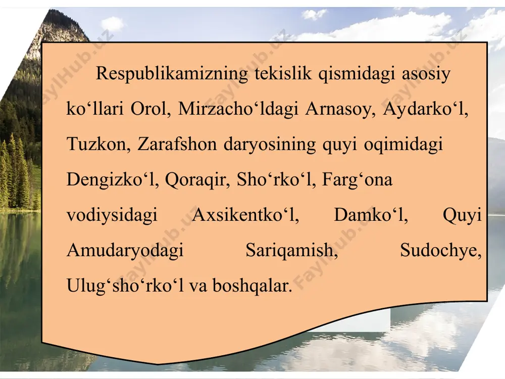 o‘zbekiston ko‘llari, suv omborlari va yerosti suvlari 7-sinf - Page 4
