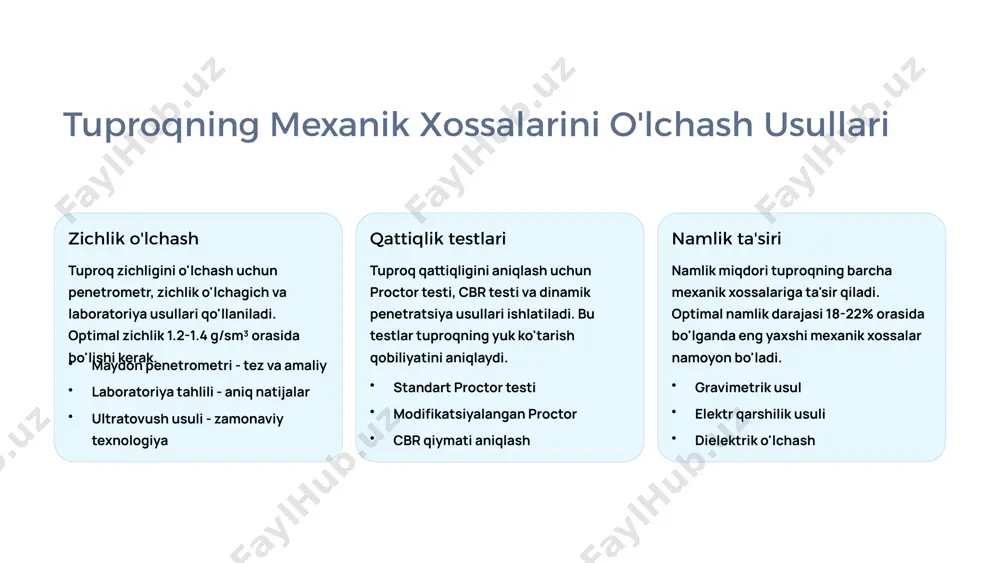 orligi abdurahmonov urol va juraev bakhodirning tadqiqotlariga ko'ra, ripper vositasining optimal sozlamalari tuproqning mexanik xossalariga katta ta'sir ko'rsatadi. 350 n kuch va 40 n/sm qattiqlik ko'rsatkichlarida eng yuqori energiya samaradorligiga erishiladi. asosiy parametrlar: ish chuqurligi: 25-30 sm ish tezligi: 8-12 km/soat energiya sarfi: 15-20% tejash tuproq zichligini 12-18% kamaytirish bu parametrlarda ishlash tuproq tuzilmasini buzmasdan, uning havo va suv o'tkazuvchanligini yaxshilaydi. ripper vositasi to'g'ri sozlanganda energiya tejash 20% gacha yetishi mumkin ripper vositasi ishlash jarayoni "yuqori samaradorlik uchun mexanik parametrlar" ripper vositasining tuproq bilan o'zaro ta'siri murakkab mexanik jarayon bo'lib, uning samaradorligi bir necha omilga bog'liq. optimal ish rejimida ripper tuproq qatlamlarini vertikal yo'nalishda yumshatadi, bunda tuproqning tabiiy tuzilmasi saqlanib qoladi va suv infiltratsiyasi yaxshilanadi bu esa nafaqat energiya tejashga, balki ekinlarning o'sish sharoitlarini yaxshilashga ham yordam beradi, chunki tuproqning havolanishi va namlik darajasi oshadi. shuningdek, moslashtirilgan texnika sozlamalari ish vaqtini qisqartiradi va umumiy samaradorlikni oshiradi. bu jarayon mehnat xarajatlarini …