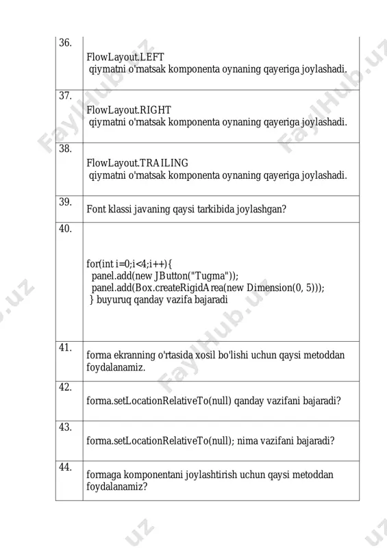 java dasturlash tilida savollar va javoblar (java quiz) - Page 5