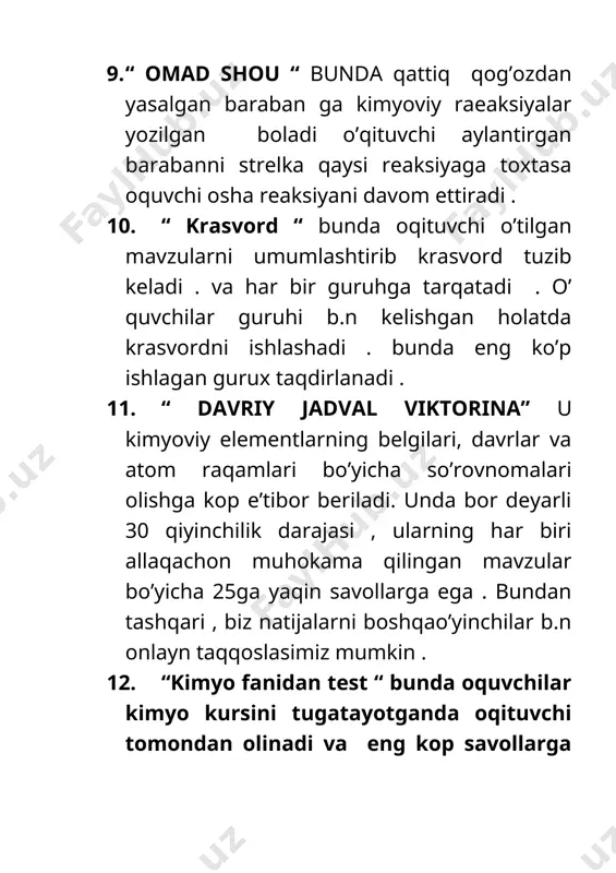 kimyo o‘qitish metodikalari va o‘quv o‘yinlari to‘plami - Page 5