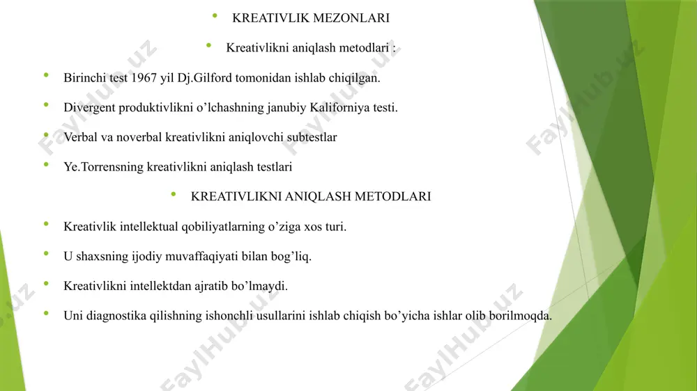 n ta’lim jarayoniga faqat an’anaviy ta’lim asosida yondashilsa, undagi ijodkorlikka mayillik so’nib boradi. o’quv –biluv jarayoni ijodkorlikka yo’naltirilsa, uning faolligi, yaratuvchanlik qobiliyati oshib boradi.ijodkorlik asosida ish yuritishda faqatgina ob’ektning o’zi bilan cheklanmay, ya’ni sub’ekt (bola)ning ijodkorligi, moyilligi, extiyojiga qarab, ish yuritilsa, ijobiy natijalar beradi (ijodkorlikka bolalikdan o’rgatish mumkin va zarur).umuman ulug’ kashfiyot namoyondalari fikrlash algoritmini yaxshi o’zlashtirganlar, chuqur, atroflicha bilimga ega bo’lganlar. ular asosan evristik metod va usullarni yaratganlar, shular asosida ijodkorlik namunalarini namoyon qilganlar. tarixan ta’lim ikki madaniyat chegarasida rivojlangan, taraqqiy etgan. birinchisi –gumanitar, badiiy yo’nalishda bo’lsa, ikkinchisi –ilmiy va texnik yo’nalishdadir.shu sababli texnik ijodiy rivojlanish kontseptsiyasida texnika fanini insonparvarlashtirish va nazariy muhitda rivojlanishining asosi qilib olingan. aniq fanlarning rivojlanishini texnika taraqqiyoti va axborot informatsion texnologiyalar bilan chambarchas bog’lash yaxshi natijalar bermoqda.ta’lim bilan bog’liq har qanday faoliyat loyihalashtirish asosida kechsa: dizayn bilan bog’lashda yaxshi natijalarga olib keladi. shuning uchun kreativ pedagogika shu loyihalashtirishga asoslangan bo’ladi. hozir texnik jixatdan katta …