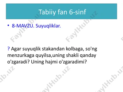 suyuqliklar — PPTX