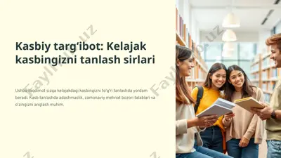 kasbiy targʻibot: kelajak kasbingizni tanlash sirlari — PPTX