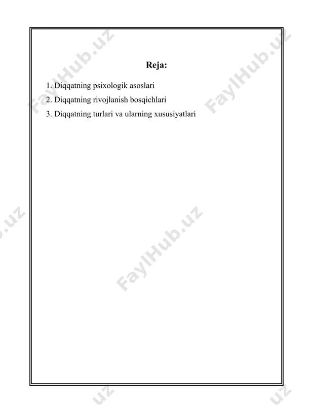 qilingandan so'ng, darhol filtrlanadi, degan nazariyadir. boshqa tomondan, "kech filtrlash" modeli, anne treisman va boshqa olimlar tomonidan ishlab chiqilgan, barcha stimullar avval sezgi organlari tomonidan qayta ishlanadi va faqat keyinchalik filtrlab olinadi, deb ta'kidlaydi. diqqatni o'rganishda yana bir muhim tushuncha bu "o'tish qobiliyati"dir. bu insonning bir vaqtda bir necha vazifani bajara olish qobiliyatini ifodalaydi. matematik tadqiqotlar shuni ko’rsatdiki, insonning diqqat o'tish qobiliyati chegaralangan. ya'ni, biz bir vaqtda ko'p vazifani bajara olamiz, lekin bu vazifalar soni va murakkabligiga qarab samaradorlik tushishi mumkin. diqqatning yana bir muhim qirralaridan biri bu "diqqatni yo'naltirish"dir. diqqatni yo'naltira olish qobiliyati insonga muomala bajarishda va biror ob'ektga e'tiborni jalb qilishda katta yordam beradi. ushbu jarayonni o'rganishda neyromarketing va kognitiv neuropsixologiya kabi sohalar ham muhim rol o'ynaydi. ular inson miya faoliyatini va diqqat mexanizmlarini tahlil qilib, yaxshiroq tushunishga harakat qiladilar. psixologik tadqiqotlar shuni ko'rsatadiki, diqqat insonning hissiy holati bilan ham chambarchas bog'liq. stress va charchoq holatlari diqqatni zaiflashtirishi …