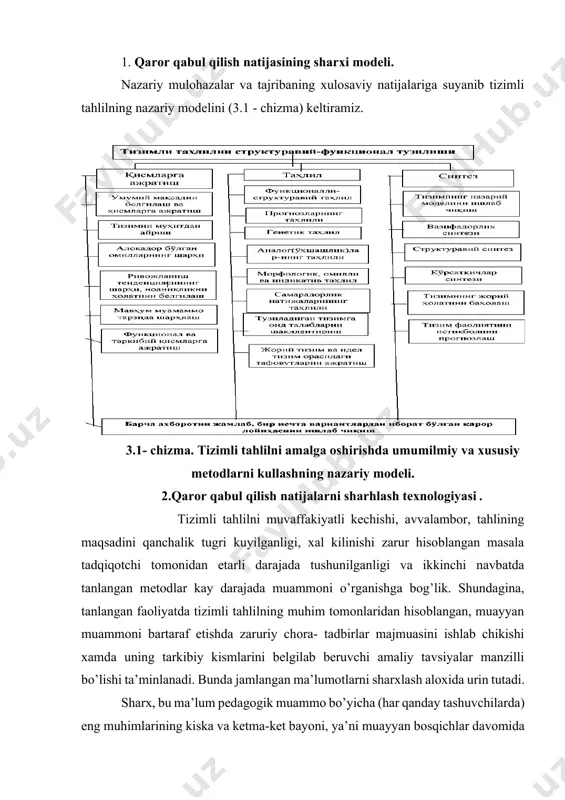 a, botaniqa, zoologiya, paleontologiya kabi boshqa fanlarda o’rganilishi jarayonida olinadigan bilimlar. mantikiy bilim (tahliliy) matematika, astronomiya, molekulyar fizika va boshqalar. bu, insonning chukur o’rganishi jarayoni natijasida yuzaga keladigan keng bilimdir. bu erda oldindan bilish va xis etish muhim rol uynaydi; badiiy bilim - adib, musikachi, musavvirlarning faoliyatiga daxldor bulib, ob’ektiv borlikni badiiy uslublar yordamida aks ettiradi. maishiy bilim - an’analar, xatti-harakatning me’yor va koidalari, milliy o’ziga xosliklarga taallukli ma’lumotlar majmuasidir. tezkor bilim - insoniyat xamjamiyatining siyosiy, harbiy, ijtimoiy- iktisodiy muammolar, ilmiy-texnikaviy rivojlanish masalalari, tabiat falokatlari haqidagi kundalik muljali uchun zarur bo’lgan axborot. “protobilim” - arxiv bilimlar. pedagogik faoliyat doirasida tizimli tahlilni amalga oshirishda bilimlarni ushbu tarzda ajratish shartlidir. inson bilimi bu bizni urab turgan dunyo manzarasini anglashning yagona jarayoni, unda bir turdagi axborot boshqasiga utadi, eskirgan bilim o’rnini yangisi egallaydi. ya’ni, sodda kilib aytganda, biz kimmiz, bu yorug dunyoga nima uchun keldik, biz unda va u bilan nima kilishga. majbo’r …