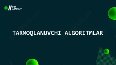 tarmoqlanuvchi algoritmalar — PDF