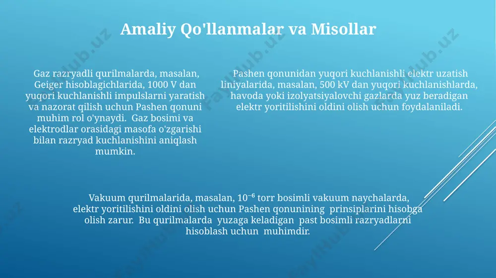pashen qonuni va razryadlanish kuchlanishi - Page 5
