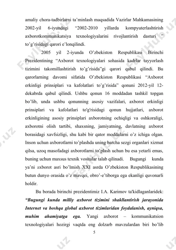 hamiyatga ega. kurs ishining maqsad va vazifalari: microsoft visual studio 2010 muhitida c# dasturlash tilida kataloglar bilan ishlovchi metodlar bilan ishlash, ular ustida bajariladigan amallarni misollar yordamida yoritib berish va tushuntirish. kataloglar bilan ishlovchi sinflarning o’xshash va farqli tomonlarini ko’rsatish. kurs ishining ob’ekti: c# dasturlash tilining directory, directoryinfo sinflari haqida ma’lumotlardan iborat. kurs ishining tarkibi kirish, 2 ta bob, xulosa, foydalanilgan adabiyotlar va internet resurslardan iborat. kirishda kurs ishi mavzusining dolzarbligi, maqsad, vazifalari va ob’ekti yoritilgan. ishning birinchi bobida nazariy qism yoritilgan bo’lib,bu bobda kataloglar nima ekanligi, kataloglar bilan ishlovchi sinflar haqida ma’lumotlar keltirilgan. kurs ishining ikkinchi bobida mos ravishda directory, directoryinfo sinflari metodlaridan foydalangan holda dasturlar tuzishga misollar keltirilgan. kurs ishining xulosa qismida foydalanish bo’yicha fikr va mulohazalar berilgan. i bob.c# dasturlash muhitida katalog nimaligi, kataloglar bilan ishlash. 1.2 katalog haqida. kataloglar bilan ishlaovchi metodlarni ko`rish uchun keeling avval katalog nima ekanligini bilib olaylik. kataloglar. emdlarda fayl nomlari kataloglarda …