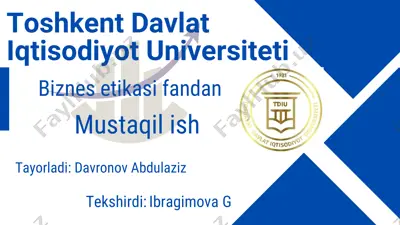 biznes etikasi va liderlik — PDF