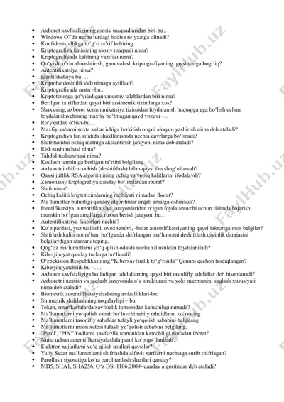 kriptografiya fanining asosiy konseptlari — DOCX