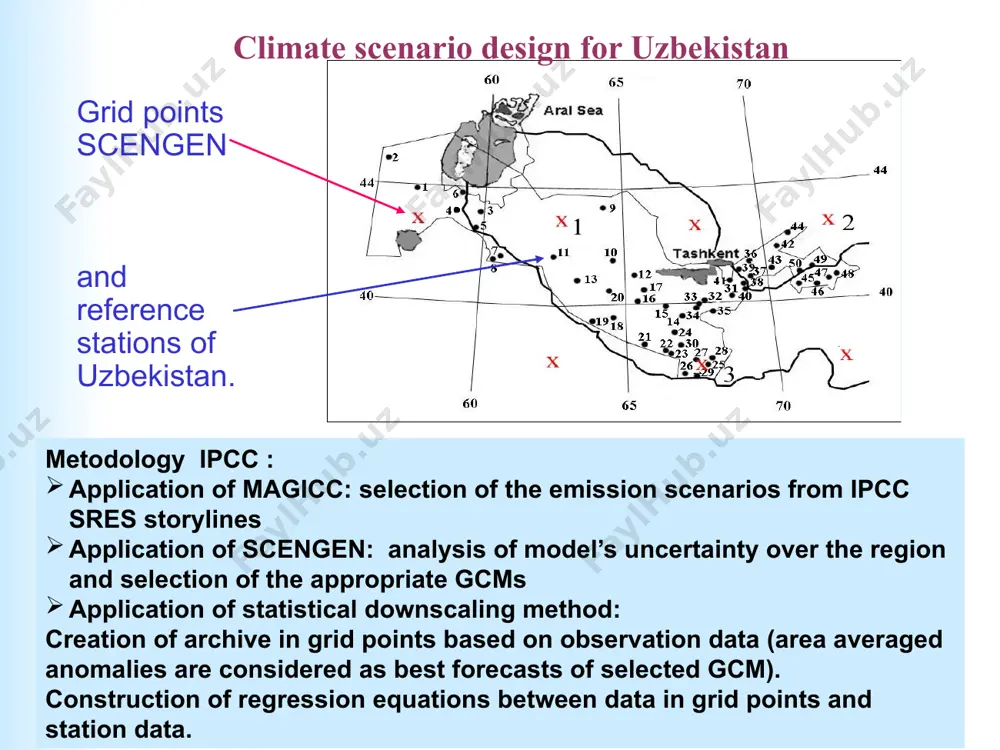 year), which run down from the mountains to the plains, cross the deserts and flow into the aral sea sustainable development needs to have the rational use of the limited fresh water resources 7 the complicated reaction of runoff forming zone and runoff dissemination zone to the recent climate changes and anthropogenic impacts takes place. sources of the mountain rivers feeding: a seasonal snow cover melting, historical accumulation of ice and firn in the glaciers, rains are very sensitive to change of climatic parameters seasonal snow plays a key role in the feeding of the rivers in the aral sea basin. some reduction snow supplies in the basins most of all rivers is observed climate change impact on water resources of aral see basin 8 glaciological observations were run in the runoff formation zones since 1957. the glaciological observations were practically stopped during last 10-15 years. during 1957 – 1980 …