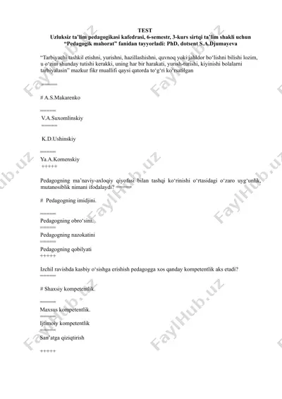 uzluksiz ta’lim pedagogikasi — DOCX