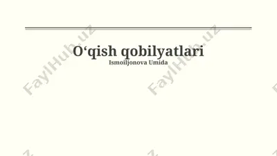 oʻqish qobilyatlari — PPTX