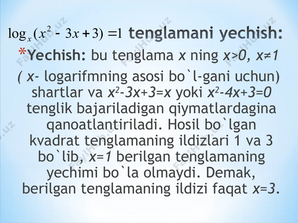 logarifmik tenglamalar - Page 5