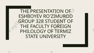 eshboyev ro'zimurod group 328 presentation — PPTX