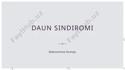 daun sindiromi — PPTX