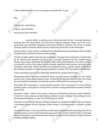 sport inshootlari tarixi — DOCX