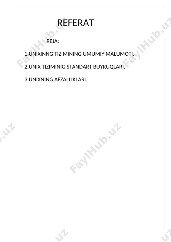 eb ataladi. oʻziga xosligi[tahrir | manbasini tahrirlash] unixʼsimon tizimlarning boshqa operatsion tizimlardan asosiy farqi shundaki, ular dastlab koʻp foydalanuvchili, koʻp vazifali tizim hisoblanishidadir. unixʼda koʻp odamlar bir vaqtning oʻzida har biri oʻz terminali (vazifalarni bajarish uchun buyruqlar berish vositasi)da ishlashi mumkin, shu bilan birga ularning har biri ushbu kompyuterning resurslaridan foydalanadigan koʻplab turli xil hisoblash jarayonlarini amalga oshirishi mumkin. unixʼning ikkinchi ulkan afzalligi uning koʻp platformaliligidir. tizimning yadrosi deyarli har qanday mikroprotsessorga osongina moslasha oladigan tarzda tuzilgan. unix boshqa muhim xususiyatlarga ega: · tizimni sozlash va boshqarish uchun oddiy matnli fayllardan foydalanish; · buyruq satridan ishga tushirilgan yordamchi dasturlardan keng foydalanish; · virtual qurilma — terminal orqali foydalanuvchi bilan oʻzaro aloqani taʼminlash; · jismiy va virtual qurilmalarni va jarayonlararo aloqaning ayrim vositalarini fayllar shaklida taqdim etish; · har biri bitta vazifani bajaradigan bir nechta dastur konveyerlarini qoʻllash. birinchi unix tizimi at&t ning bell labs boʻlimi tomonidan ishlab chiqilgan. oʻshandan beri …