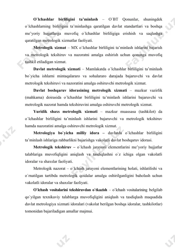 hash vositalarini ishlab chiqish, yaratish (ta’mirlash, sotish, ijaraga berish) uchun lisenziya - davlat metrologiya xizmati tomonidan yuridik va jismoniy shaxslarga beriladigan, mazkur faoliyat turlari bilan shug`ullanish xuquqini guvohlantiruvchi hujjat. kattaliklar kattaliklar ikki turga bo`linadi: real va ideal. ideal kattaliklar asosan matematika sohasiga tegishli va metrologiya fan sifatida bu bilan shug`ullanmasa-da, amalda o`lchash natijalarini qayta ishlashda matematik qonunlarga murojaat qilinadi. ideal kattaliklar u yoki bu o`lchash usullari yordamida aniqlanishi va ma’lum sharoitlarda xattoki xatolik ham bo`lmasligi mumkin, lekin real kattaliklar uchun bu jumla joiz emas. real kattaliklar, o`z navbatida, fizikaviy va nofizika-viy kattaliklarga bo`linadi. fizikaviy kattaliklar material ob’ektlarga, fizikaviy hodisalar va jarayonlarga xos kattalik sifatida aniqlanishi mumkin. fizikaviy kattaliklar asosan tabiiy va texnikaviy fanlar doirasida o`rganiladi va ular miqdor jihatidan o`lchanadi. ayrim fizikaviy kattaliklar esa baholanishi ham mumkin. nofizikaviy kattaliklar esa gumanitar fanlar (falsafa, sosiologiya, ekonomika, psixologiya va boshq.) amaliyotida qo`llanadi. nofizikaviy kattaliklar ballik tizim, testlar to`plamini, ekspert baholash, hisoblash koeffisientlaridan …